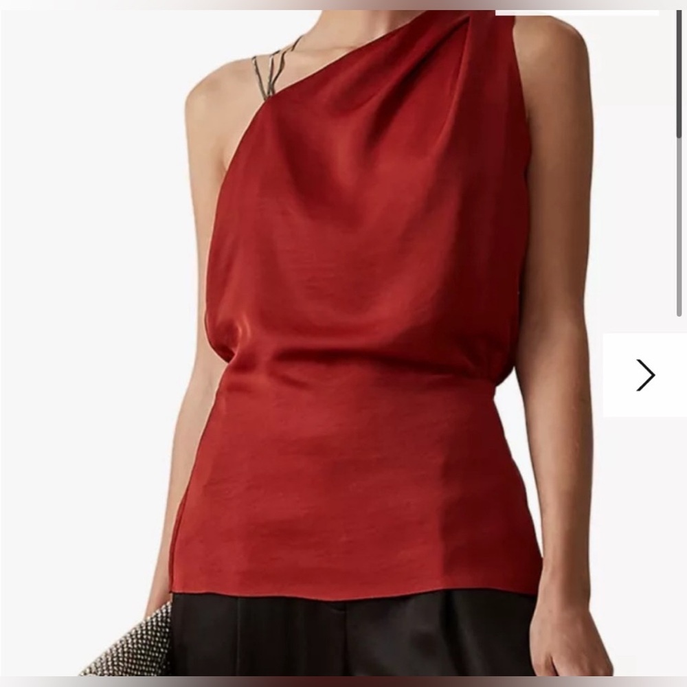Reiss Red One-Shoulder Top